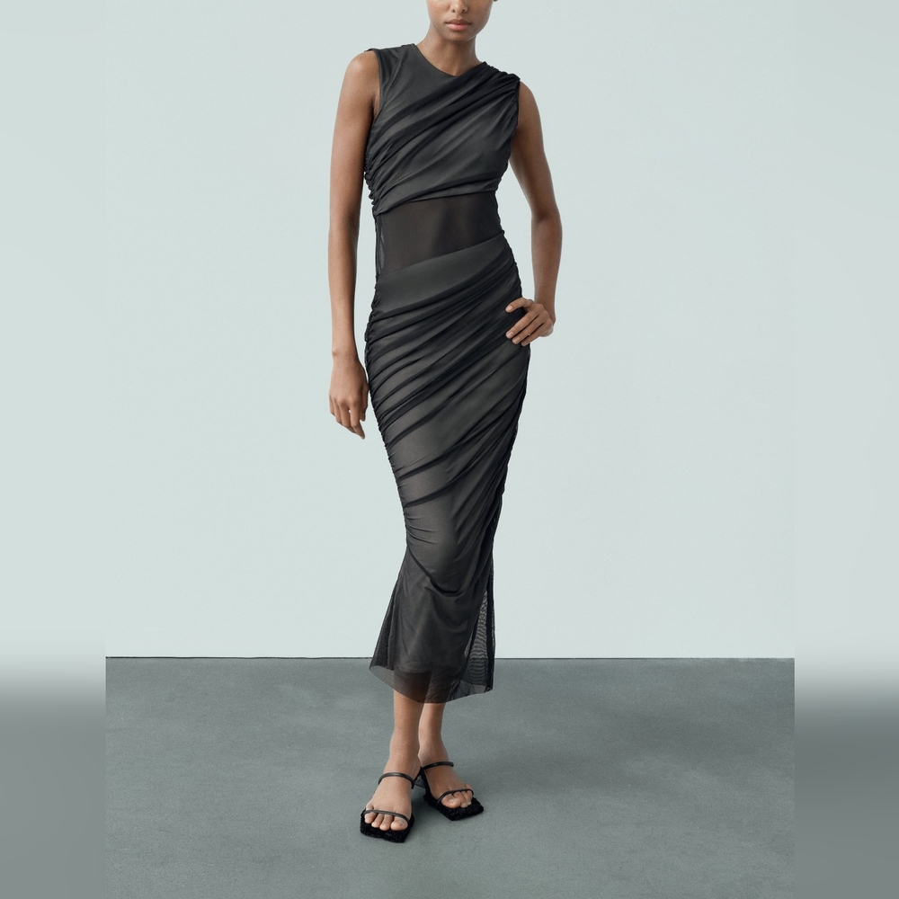 ZARA MIXED TULLE DRESS